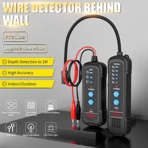 U650TX660RX Underground Wire Locator: 2m(6.5ft) Depth Detection for Power/Phone/Pet Fence Cables w/ Adjustable Sensitivity & Earphone (Electricians & Home Use)