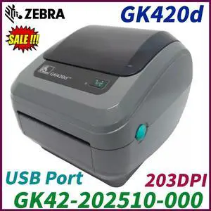 Ze,br,a GK420D Direct Thermal Barco,de Label Printer GK42-202510-001 203dpi USB