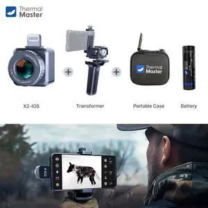 50Hz X2 Night Vision to Hunt 15X Zoom Thermal Monocular Imaging Camera Binocular iOS kit
