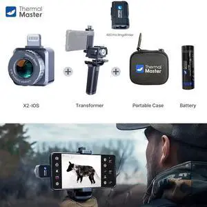 50Hz X2 Night Vision to Hunt 15X Zoom Thermal Monocular Imaging Camera Binocular iOS kit+Rangefinder