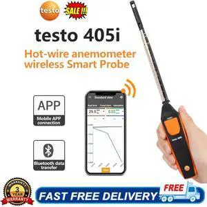Testo 405i Anemometer Smart Probe for Air Velocity In-Duct Airflow & Temperature
