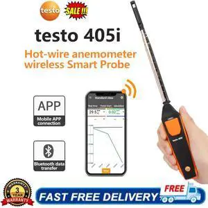 Testo 405i Wireless Hot-wire Anemometer for air velocity, in-duct airflow
