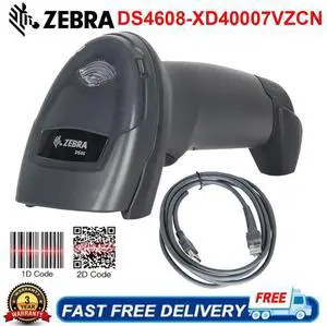 Ze,bra DS4608-XD40007VZCN Handheld 1D 2D Bar,Code Scann,er Reader with USB Cable