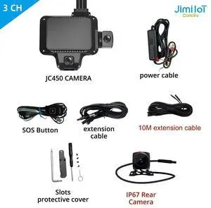 Jimiiot JC450Pro 4G 4CH Dashcam Live Video GPS Tracking WiFi ADAS APP/PC Access JC450Pro+CI02+CE01-3 cameras No Card