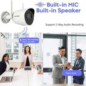 Hi,kvision DS-2CV2041G2-IDW 4MP WiFi IP Camera H.265 Mic&Speaker IR30m IP67