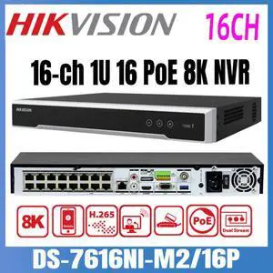 Hi,kvision DS-7616NI-M2/16P NVR 16CH 16PoE 2SATA Ultra 8K Network Video Recorder
