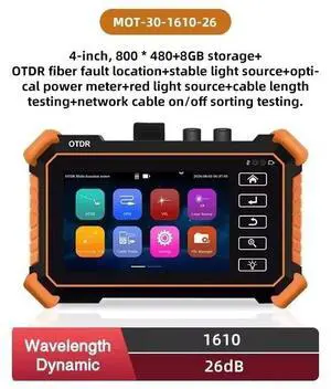 4In OLED OTDR Tester MOT-30 Touch Screen OPM VFL Optic Time-domain Reflectometer MOT-30-1610-26