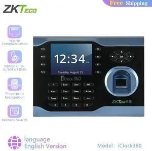 ZKTeco iClock360 TCP/IP 3.5" TFT Fingerprint Recognition Time Attendance System- ZKTeco iClock360 TCP/IP 3.5" TFT Fingerprint Recognition Time Attendance System-