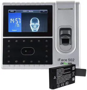 ZKTeco iface502 ID/IC/AMDS/WiFi Fingerprint Facial Recognition Time Attendance- iFace502+Battery ZKTeco iface502 ID/IC/AMDS/WiFi Fingerprint Facial Recognition Time Attendance- iFace502+Battery