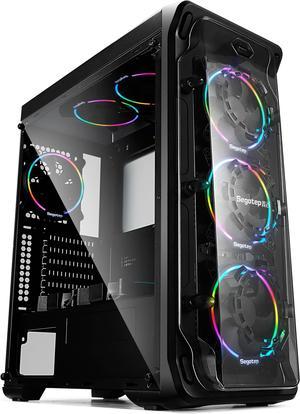 Segotep T3 Mid-Tower ATX Gaming PC Case w/ ARGB & PWM Fan, Support Top &  Side 360mm Radiators, Snap-On Opening & Closing Front Panel, Type-C I/O  Port, Tool-Free Disassemble(Black) 