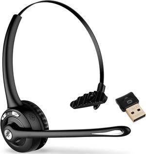 Wireless Computer Headset with Mic On-Ear Bluetooth Headphone with Microphone for Laptop, Call Center, Truck Driver, Work-From-Home