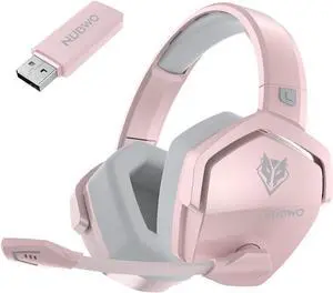 G06 Wireless Gaming Headset with Microphone for PS5, PS4, PC, Mac, 3-in-1 Gamer Headphones wit Mic, 2.4GHz Wireless for PS Console, Bluetooth Mode for Switch, Wired Mode for Controller Pink