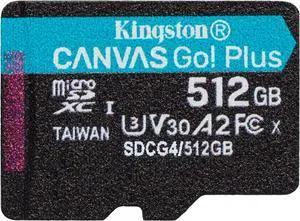 Kingston MicroSD Canvas Go Plus 200MB/s (SDCG4) Memory Card 512GB