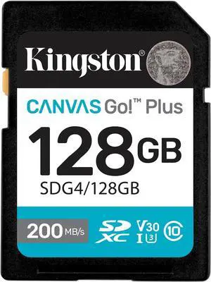 Kingston SDXC Canvas Go Plus (SDG4) Flash Memory Card 128GB