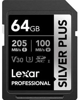 Lexar SD Professional SILVER PLUS UHS-I Memory Card 64GB
