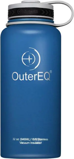 OuterEQ 32 oz Vacuum Insulated Stainless Steel Water Bottle Blue