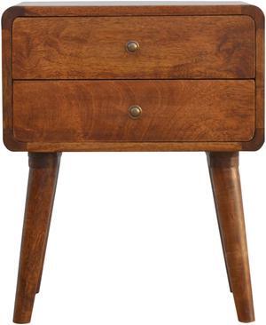 Curved Chestnut Bedside