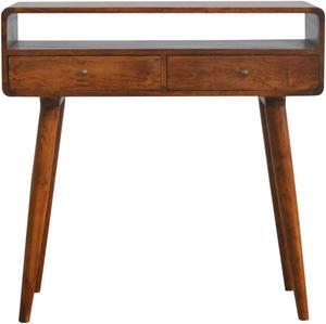 Curved Chestnut Console Table