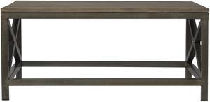Industrial Coffee Table with Criss Cross Metal Design