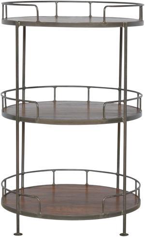 Industrial Round Butler Tray Table