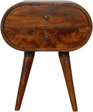 Chestnut Circular Bedside