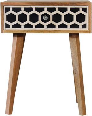 Artisan Furniture Bone Inlay Bedside with Tapered Legs