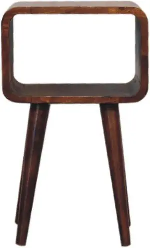 Mini Chestnut Curved Open Bedside