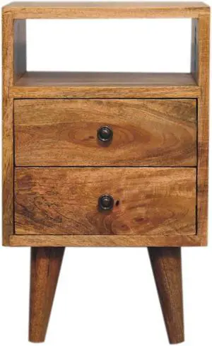 Mini Classic Oak-ish Bedside with Open Slot