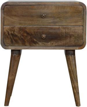 Curved Classic Grey Washed Bedside