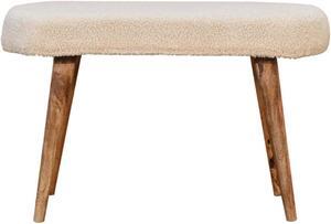 Boucle Cream Nordic Bench
