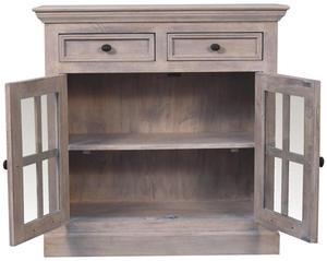 Artisan Furniture Stone Finish Cabinet with Glazed Doors