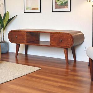 Artisan Furniture Solid Wood Chestnut Circular TV Unit