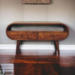 Artisan Furniture Solid Wood Chestnut Circular TV Stand