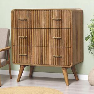 Artisan Furniture Solid Wood T-bar Ridged Chest