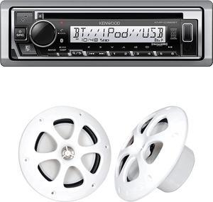 Kenwood KMR-D382BT 1-DIN Car/Marine Bluetooth/CD/SXM+AM/FM Weatherproof Receiver