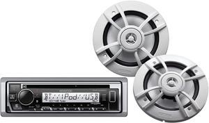 Kenwood PKG-MR382BT Marine Audio Package: KMR-D382BT Bluetooth Stereo & Speakers