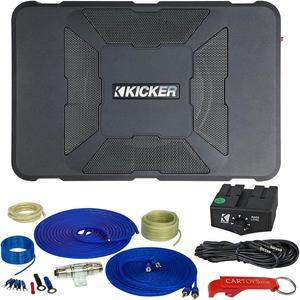 Kicker 11HS8 Hideaway 8 Compact Powered Car Subwoofer with Remote and Amp Kit