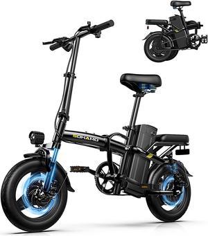 SOHAMO A2 Folding Mini Electric Bike 14" Tire, 400W Motor 48V 13Ah Battery, Max Speed 20MPH, Travel Up to 20-30 Miles