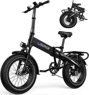 G-force 20''x4.0'' Fat Tire Electric Bike 750W Folding Mountain Ebike 48V 16AH Removable Battery, Shimano 7 Speed Adults Cruiser Bike/Beach Bike/Snow Bike