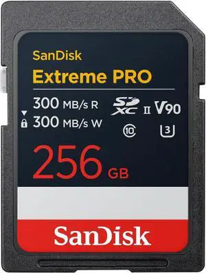 SanDisk SDXC Extreme PRO SD UHS-II V90 300MB/s Flash Memory Card 256GB