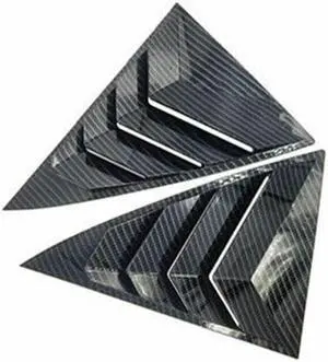 Paiying Carbon Fiber Look Rear Side Window Quarter Louver Cover For 2012-2017 Toyota Camry