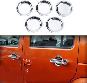 5PCS/SET Chrome Car Door Handle Bowl Decor Cover For 2007-2017 Jeep Wrangler JK