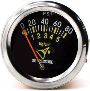 FYUU 2 Inch 52mm Mechanical Car Oil Press Pressure Gauge Meter 0-80 PSI