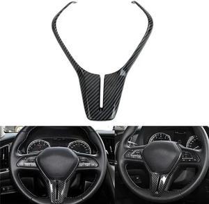 Car Carbon Fiber Look Steering Wheel Cover Trim For Infiniti Q60 QX50 2017-2022