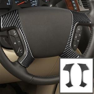 1 Set Carbon Fiber Steering Wheel Cover Trim For Silverado Tahoe Sierra