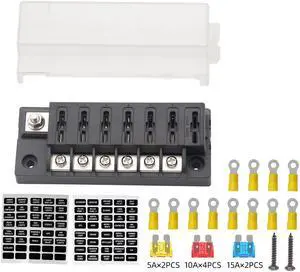 Yingshan 6-Way Compact Fuse Box With Single Input And 6 Outputs