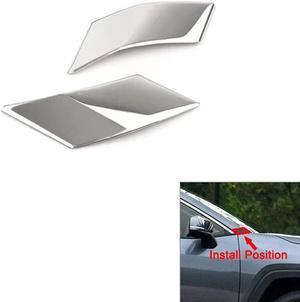 Yassdwbn Chrome Front Door Side Window A Pillar Cover For Toyota RAV4 2019-2024 2pcs New