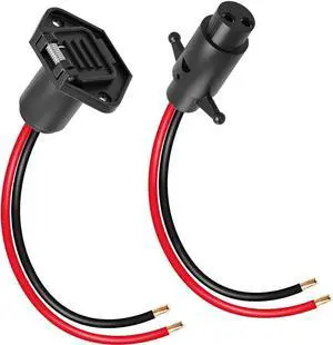 Furulu 2 Wire Trolling Motor Plug Trolling Motor Socket For Marine Boats Kayaks 12V 24V