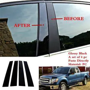 Paiying 4pc Gloss Black Door Window Pillar Posts Trim for F150 Super Cab Crew 04-14 Paiying 4pc Gloss Black Door Window Pillar Posts Trim for F150 Super Cab Crew 04-14
