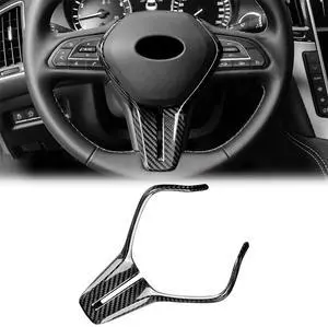 Yassdwbn Real Carbon Fiber Steering Wheel Center Trim Cover For Infiniti Q50 Q60 2018-24 Yassdwbn Real Carbon Fiber Steering Wheel Center Trim Cover For Infiniti Q50 Q60 2018-24
